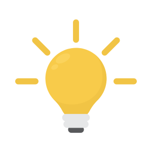 Icon PDP Glas Design Lampe als Hinweis auf Innovation