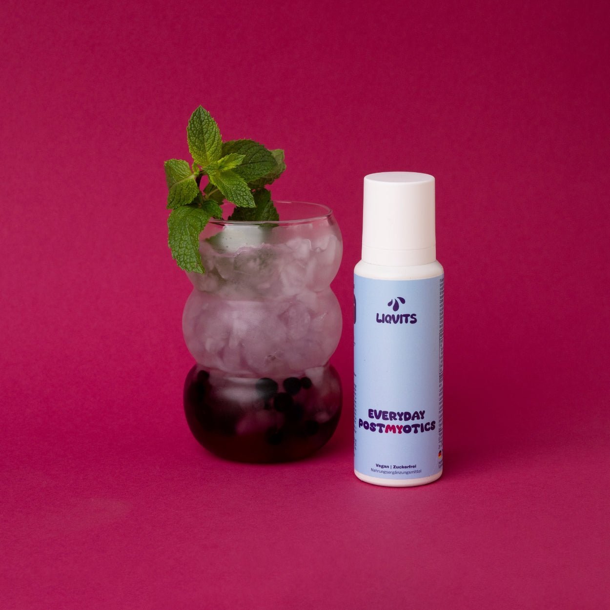 LiqVits PostMYotics mit Glas Foto Nahrungsergänzung Postbiotika