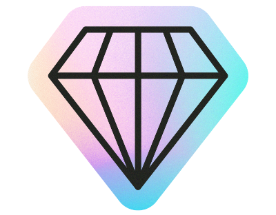 Icon Diamant in metallic Optik um dazustellen, dass die Mikronährstoffe ideal geschützt sind