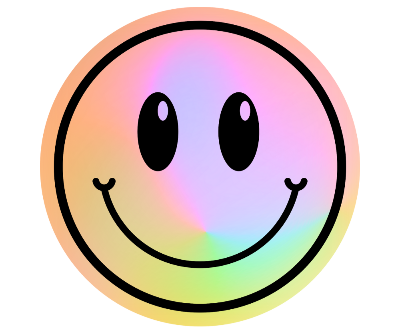 Icon mit Smiley in metallic optik für positive Grundstimmung