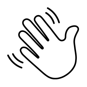 Icon winkende Hand die tschüss sagt zu Tabletten