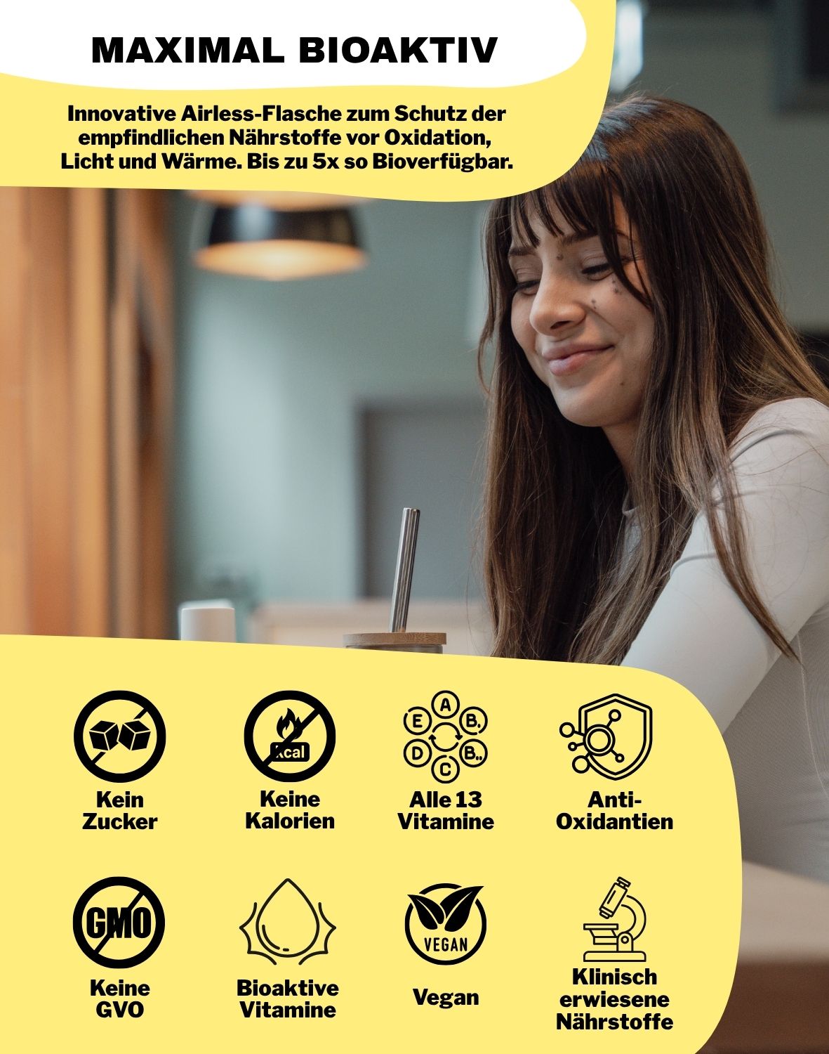 LiqVits Everyday Vitamins - Alle Vorteile auf ienen Blick - Ohne Zucker, Ohne Kalorien, Alle Vitamine, Anti-Oxidationen, Keine GVO, Vegan und klinisch erwiesene Nährstoffe