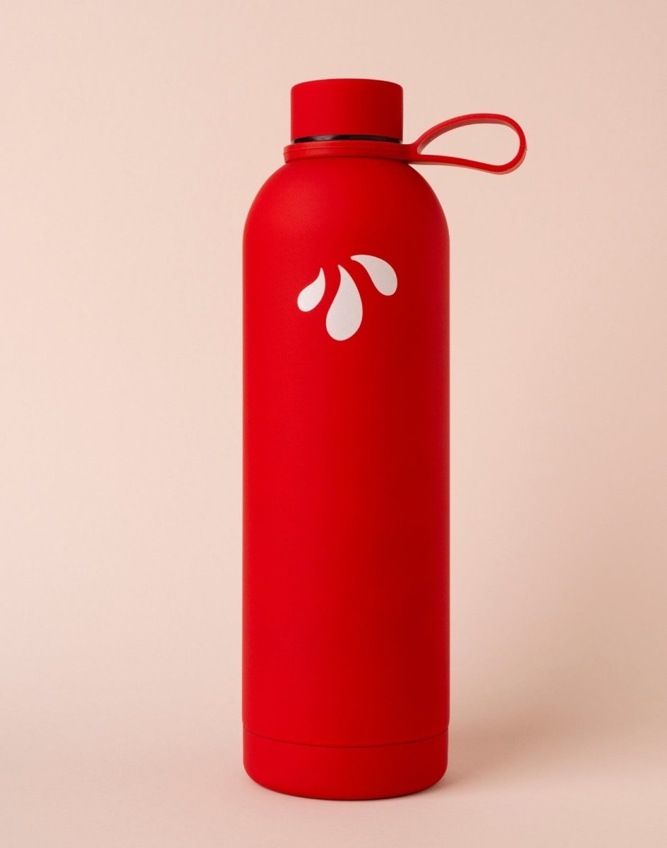 LiqVits Flasche Rot Sportflasche Reiseflasche kalt warm isoliert mit 750ml Volumen