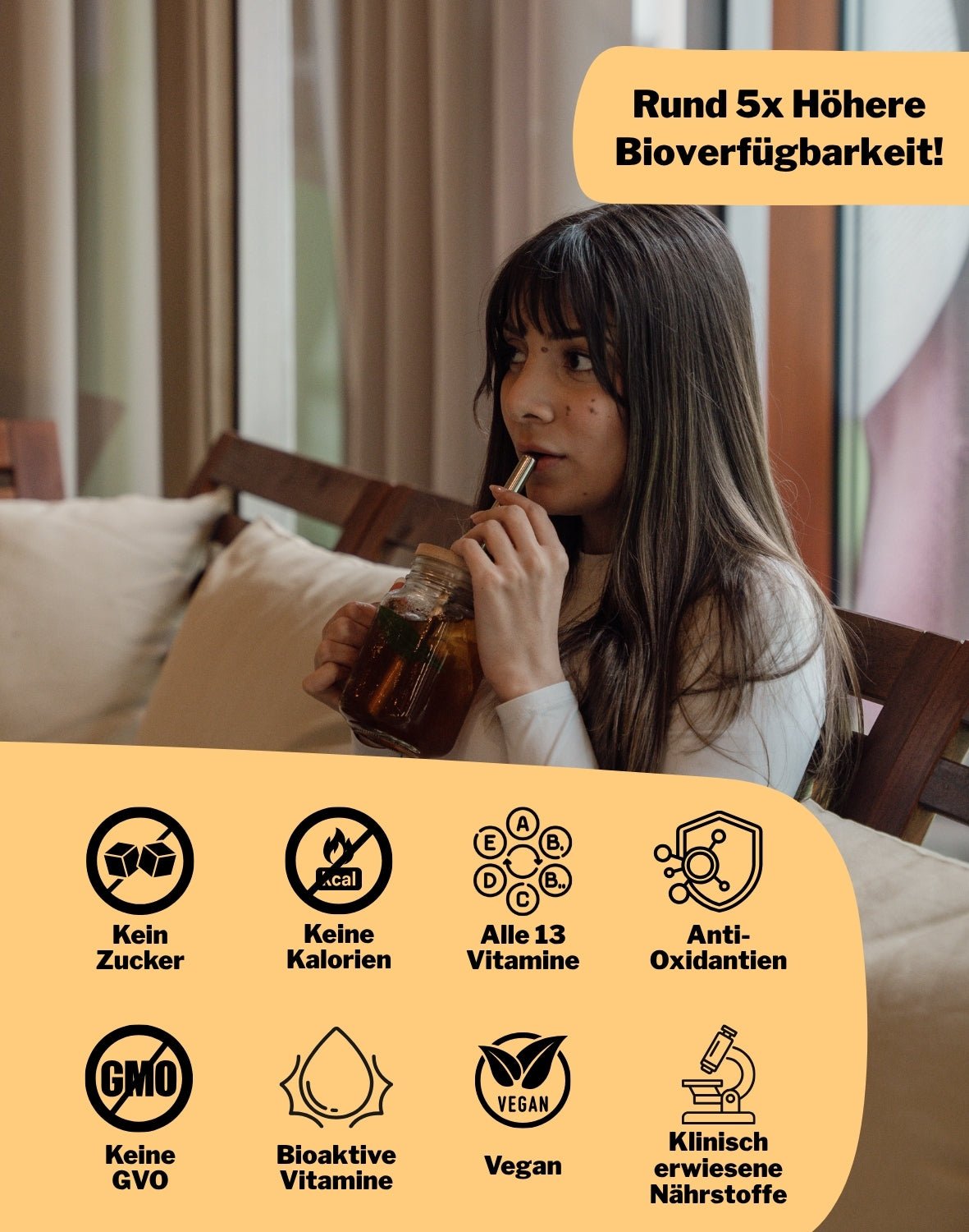 LiqVits Nahrungsergaenzungsmittel Everday Vitamins Eistee Pfirsich mit Benefits - Kein Zucker, Keine Kalorien, Alle Vitamine, Anti-Oxidantien, Keine GVO, Bioaktive Nährstoffe, Vegan und klinisch erwiesene Nährstoffe