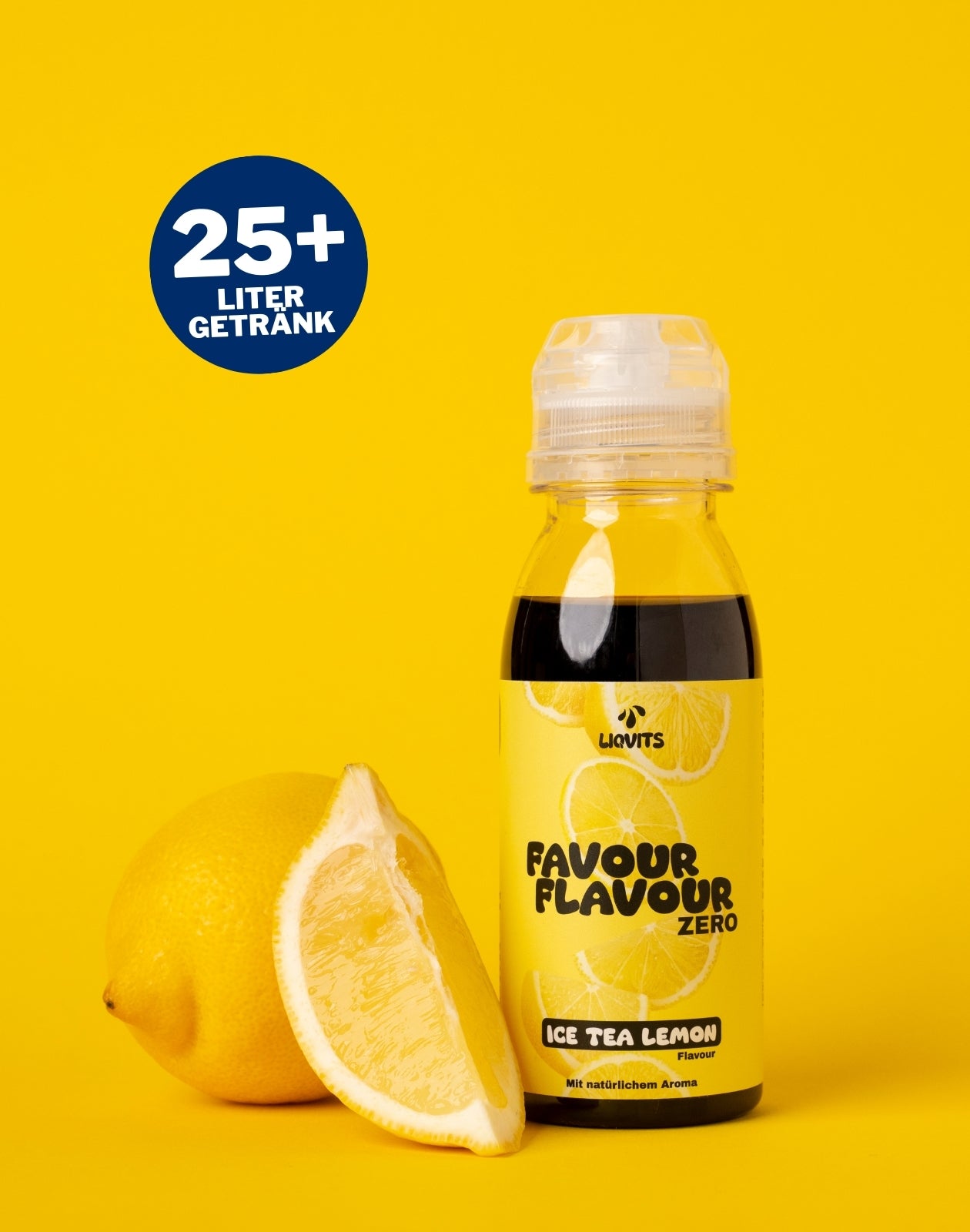 LiqVits FavourFlavour Sirup Konzentrat zuckerfrei Natürliches Aroma Ice Tea Lemon 25+ Liter