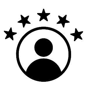 Logo Mensch mit 5 Sternen 