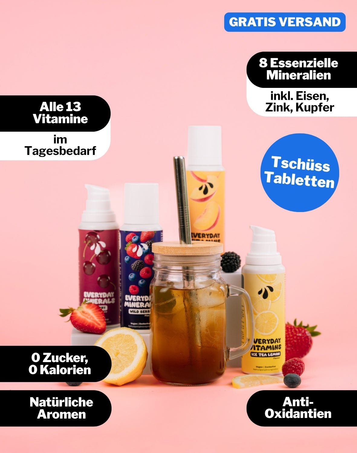LiqVits Nahrungsergaenzung Starter Set Main Image mit Gratis Glas und allen Vorteilen - Gratis Versand