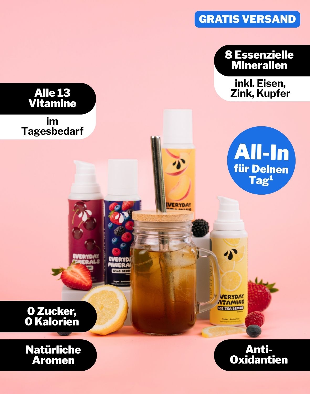 LiqVits Nahrungsergaenzung Starter Set Main Image mit Gratis Glas und allen Vorteilen - Gratis Versand