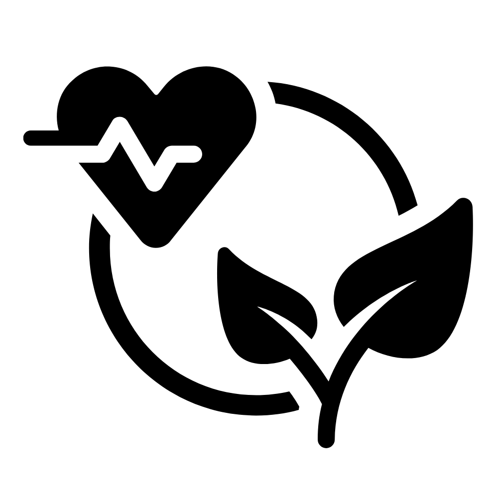 Logo Herz mit Rythmus und Blättern für ein gesundes Leben